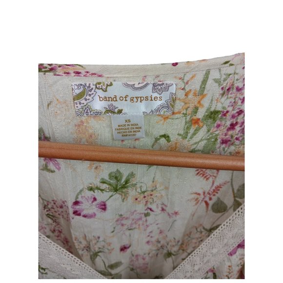 Band Of Gypsies Maxi Dress Ivory Floral Tank SZ XS Boho PrairieTiered Layers - Picture 8 of 8